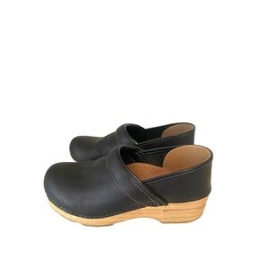 Dansko Professional Black Beige Womens Shoes sz 38 7.5US  EUC Comfort Leather